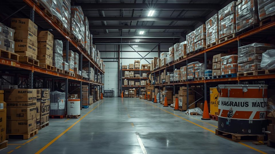 危険物倉庫の内観